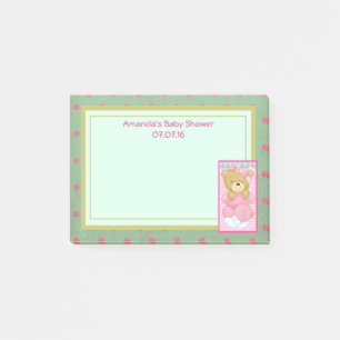 A Cute Pink Bear Baby Shower Post-it Notes