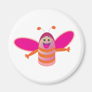 A cute pink bee magnet