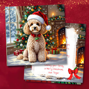 A Cute Poodle Christmas Personalized Holiday Card