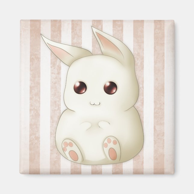A Cute Puffy Kawai Bunny Rabbit Magnet (Front)