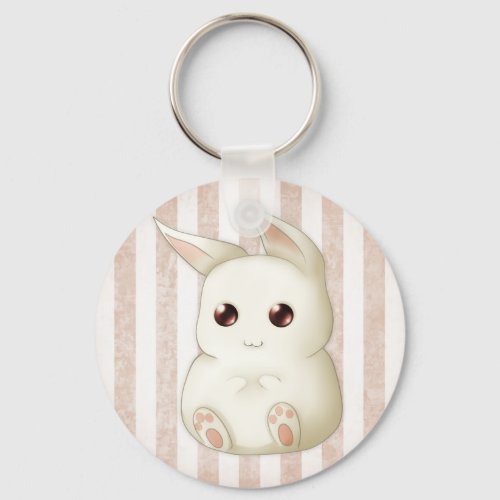 A Cute Puffy Kawaii Bunny Rabbit Keychain