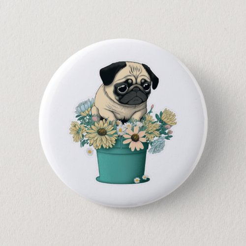 A Cute Pug Button