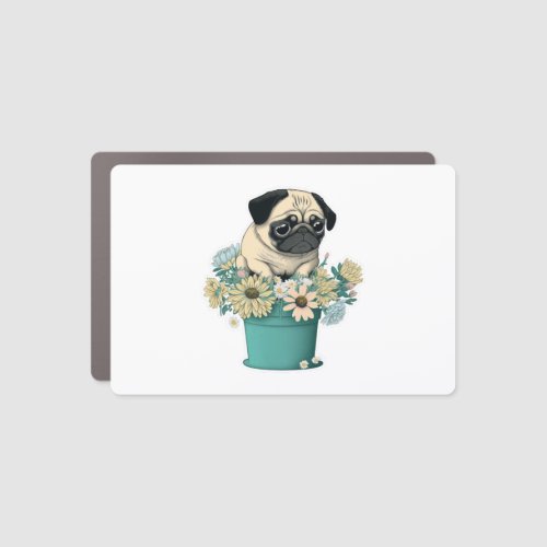 A Cute Pug Car Magnet