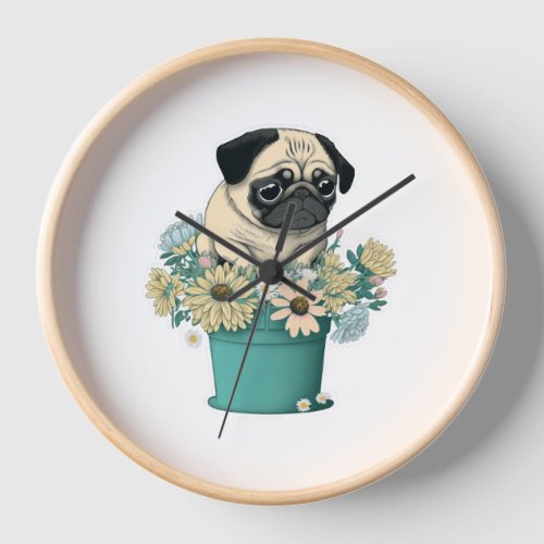 A Cute Pug Clock