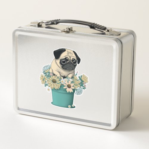 A Cute Pug Metal Lunch Box