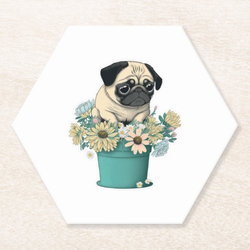 A Cute Pug Paper Coaster