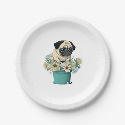 A Cute Pug Paper Plates