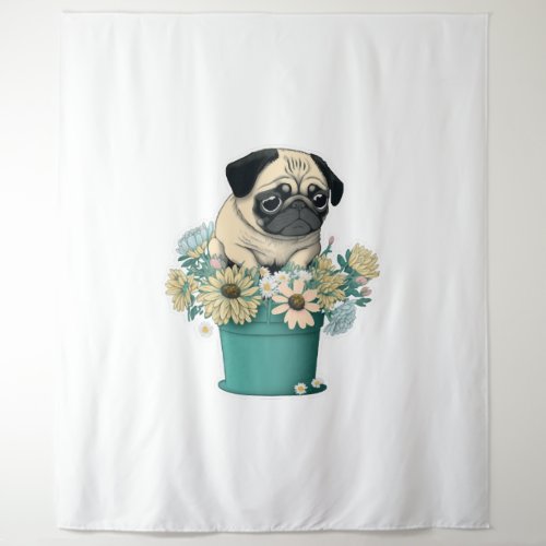 A Cute Pug Tapestry