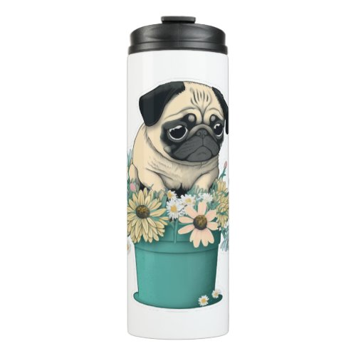 A Cute Pug Thermal Tumbler