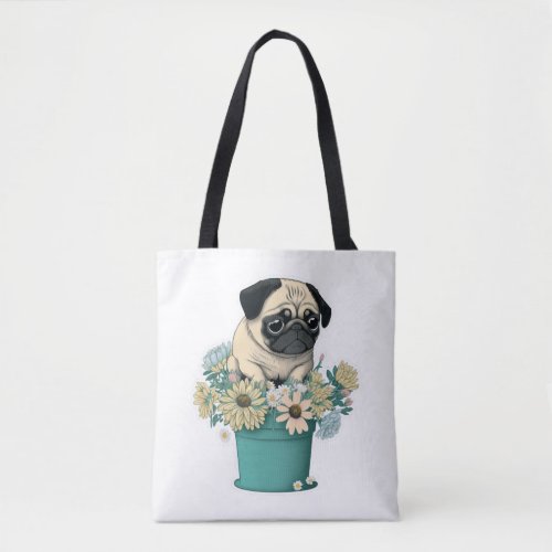 A Cute Pug Tote Bag
