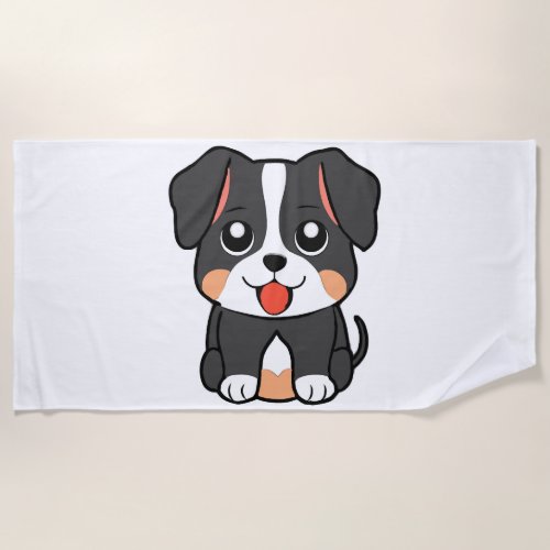 A cute puppy beach towel