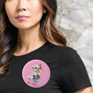 A cute puppy button