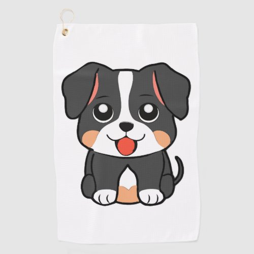 A cute puppy golf towel