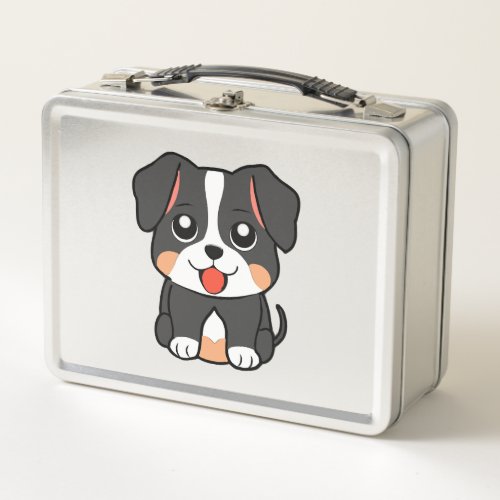 A cute puppy metal lunch box