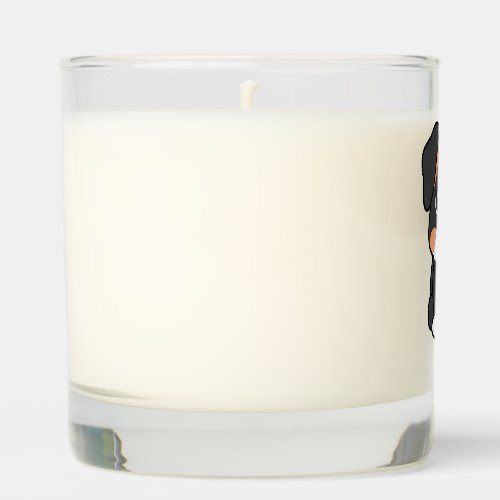 A cute puppy scented candle