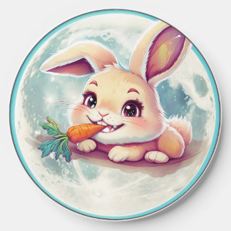 A cute rabbit in a full moon. wireless charger