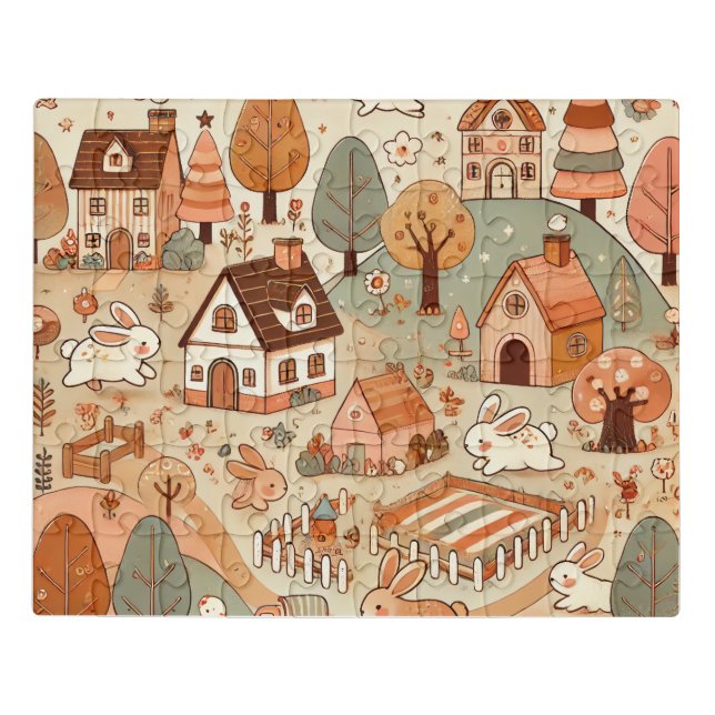 A cute rabbit village jigsaw puzzle (Puzzle Horizontal)