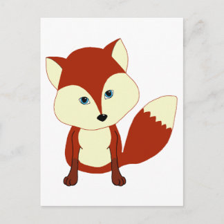 A cute red fox postcard