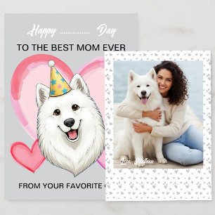 A cute Samoyed on a special occasion for Mom Holiday Card