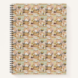A cute seamless pattern chief cats  notebook