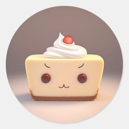 A Cute Slice of Cheesecake Classic Round Sticker