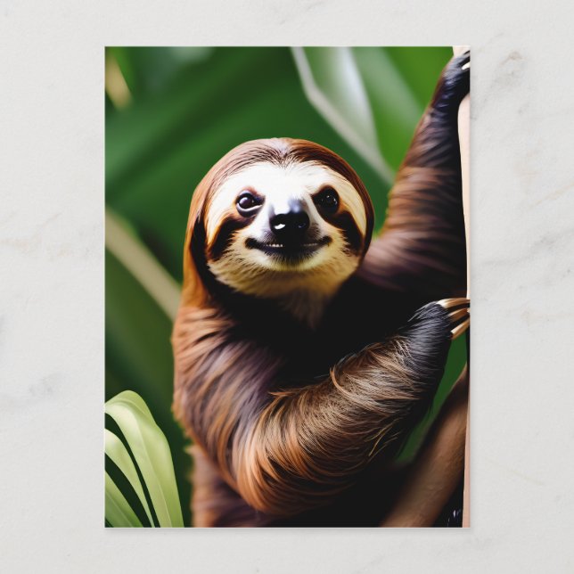 A Cute Smiling Sloth Postcard (Front)