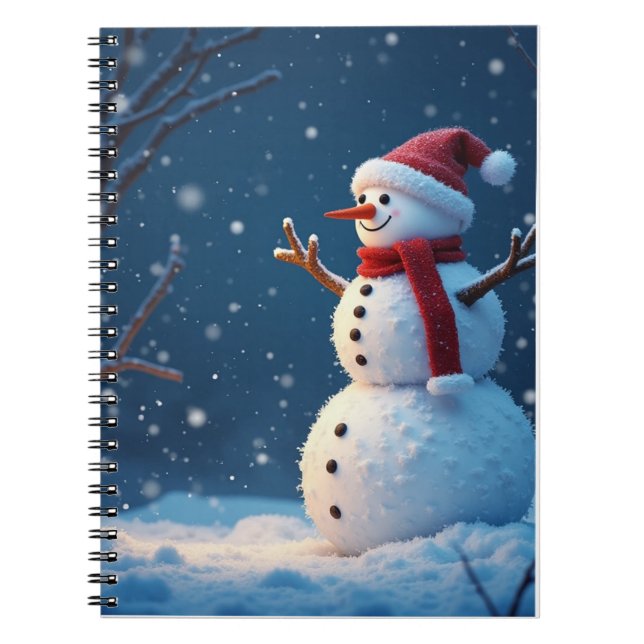 A cute snowman and Christmas Notebook (Front)