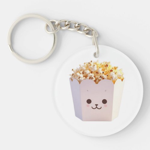 A Cute Tub of Popcorn Keychain