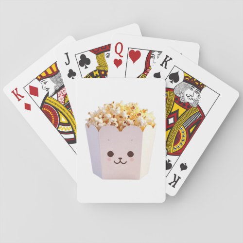 A Cute Tub of Popcorn Poker Cards