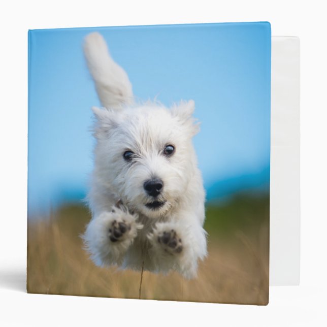 A Cute West Highland Terrier Puppy Running Binder (Front/Inside)