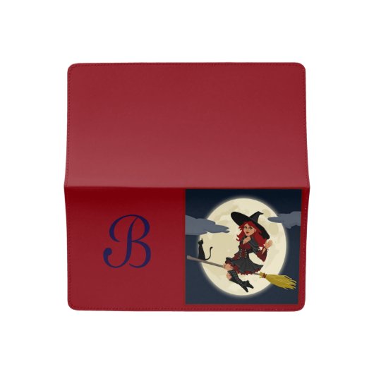 A Cute Witch Checkbook Cover (Open)