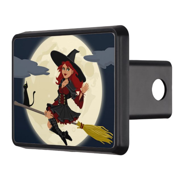 A Cute Witch Trailer Hitch Cover (Left)
