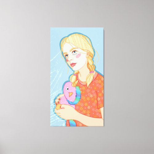  a cute young girl with blonde hair canvas print