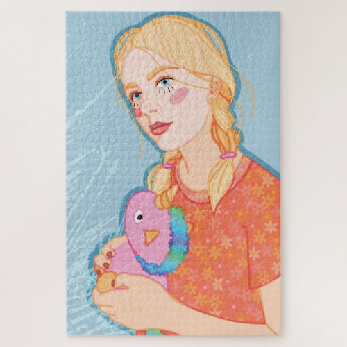  a cute young girl with blonde hair  jigsaw puzzle