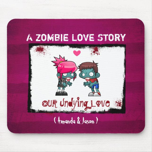 A Cute Zombie Couple : A Zombie Love Story Mouse Pad (Front)