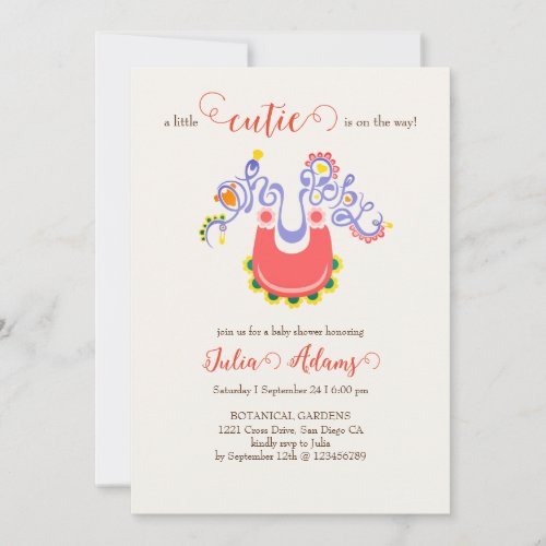 A Cutie is on the way baby shower Invitation