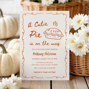 A Cutie Pie Is On The Way Pie Baby Shower Invitation
