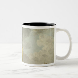 A Cutter in a Strong Breeze (oil on copper) Two-Tone Coffee Mug