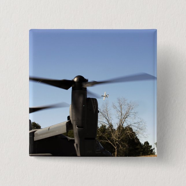 A CV-22 Osprey prepares to take off Pinback Button (Front)