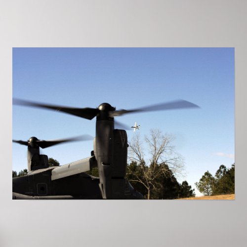 A CV_22 Osprey prepares to take off Poster