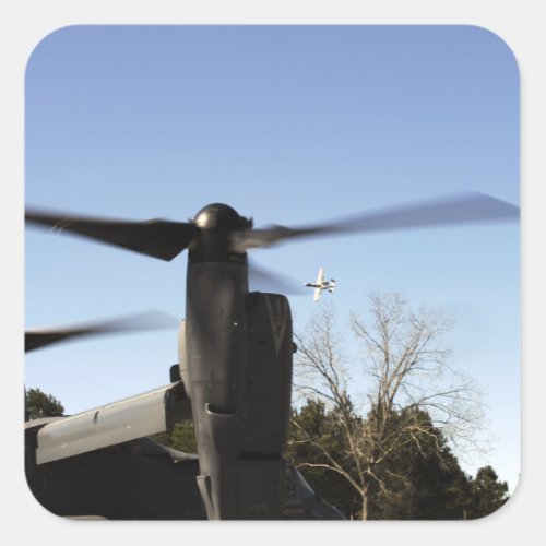 A CV_22 Osprey prepares to take off Square Sticker