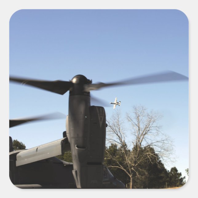 A CV-22 Osprey prepares to take off Square Sticker (Front)