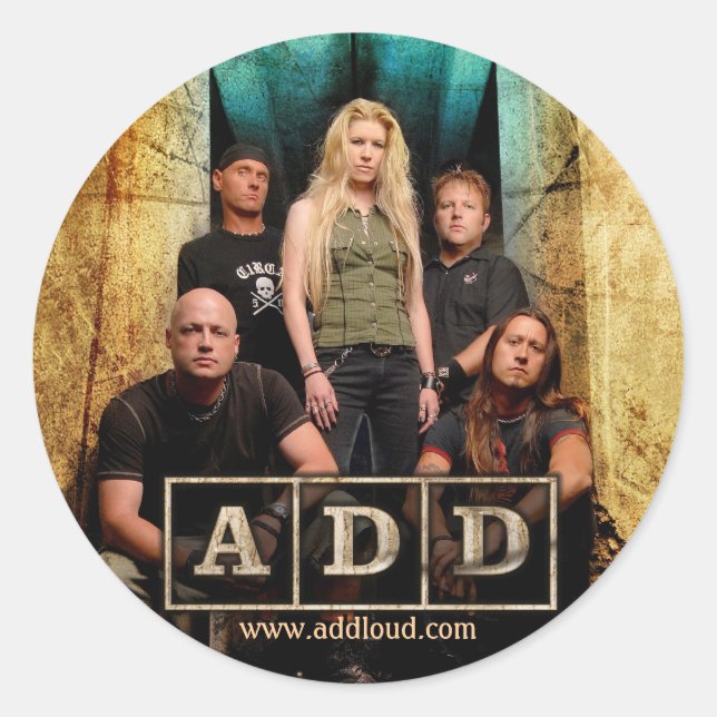 A.D.D. Sticker-round Classic Round Sticker (Front)