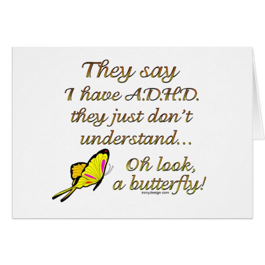 A.D.H.D. Butterfly Humor Cards (Front Horizontal)