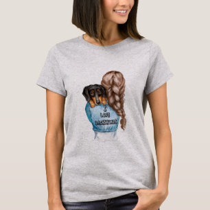 A Dachshund and a Dachshunds lover girl T-Shirt