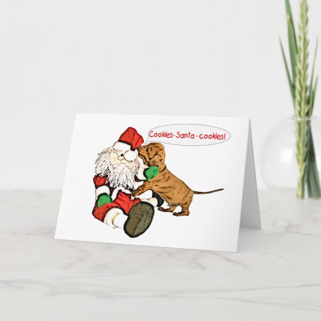 A Dachshund Christmas wish Holiday Card (Front)