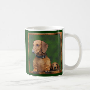 A dachshund daddy and his boy coffee mug