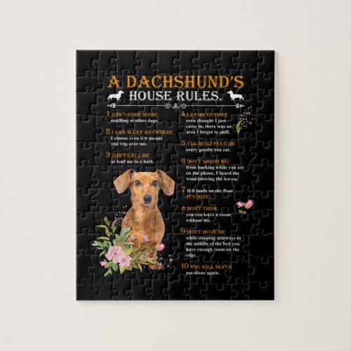 A Dachshunds House Rules Jigsaw Puzzle