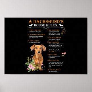 A Dachshund's House Rules Poster
