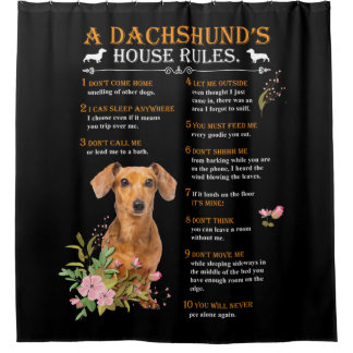 A Dachshund's House Rules Shower Curtain
